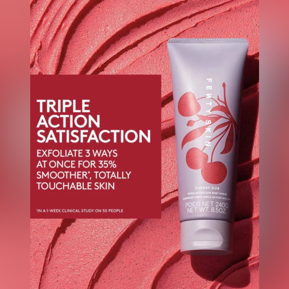 Fenty Skin Cherry Dub Triple Action Body Scrub - New/Sealed - Full size 8.5 oz